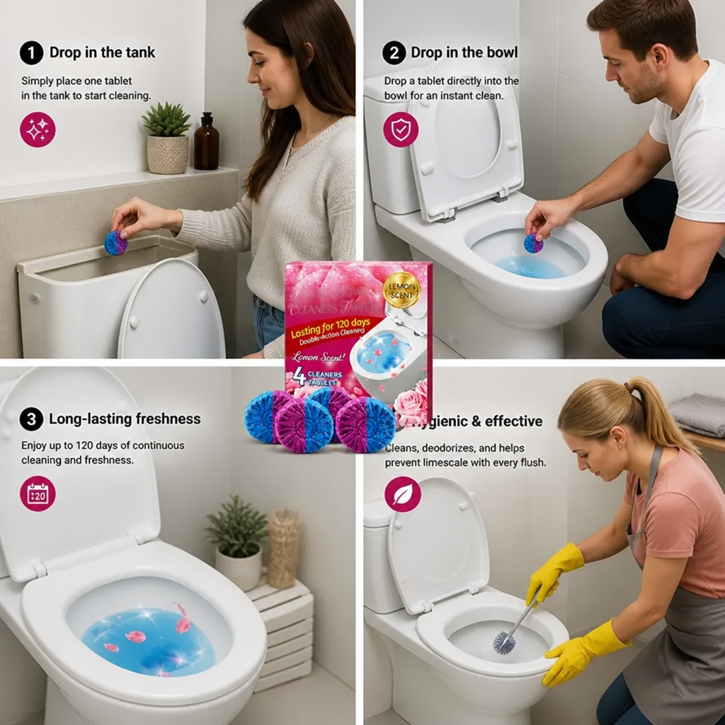 Toilet Cleaning Blocks for Limescale, Urine Stains & Odor Removal