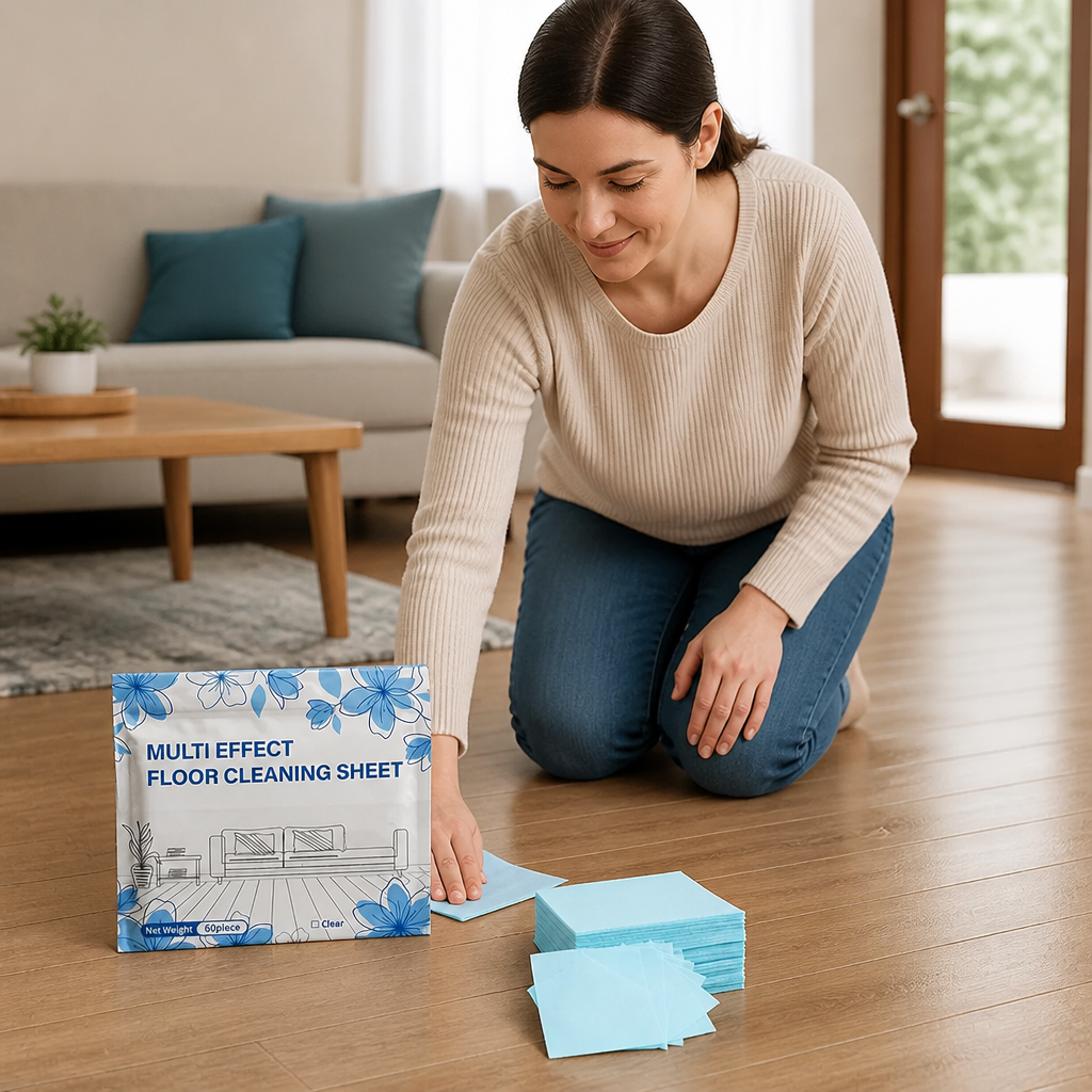 60 Pieces Multi-Surface Floor Cleaning Wipes for Wood, Tile & Laminate