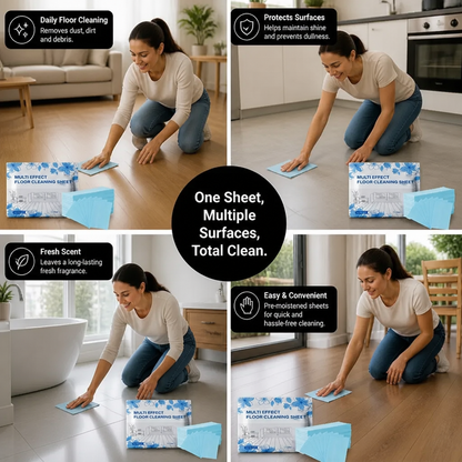 60 Pieces Multi-Surface Floor Cleaning Wipes for Wood, Tile & Laminate