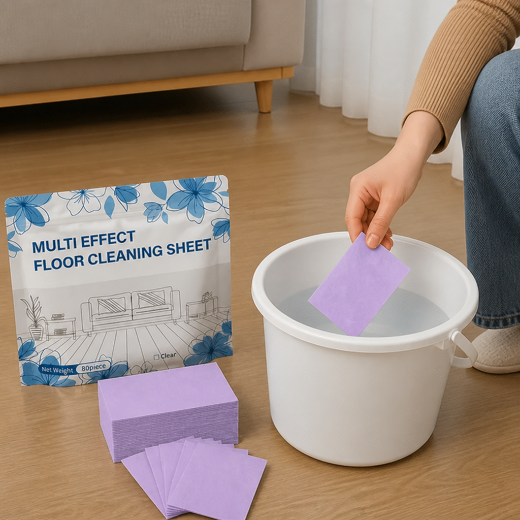 60 Pieces Multi-Surface Floor Cleaning Wipes for Wood, Tile & Laminate