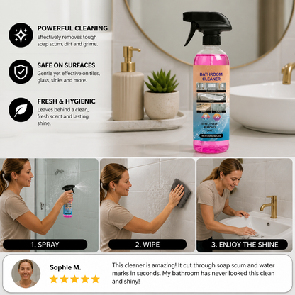 Bathroom Cleaner – Multi-Surface Stain Remover for Tubs, Sinks & Glass