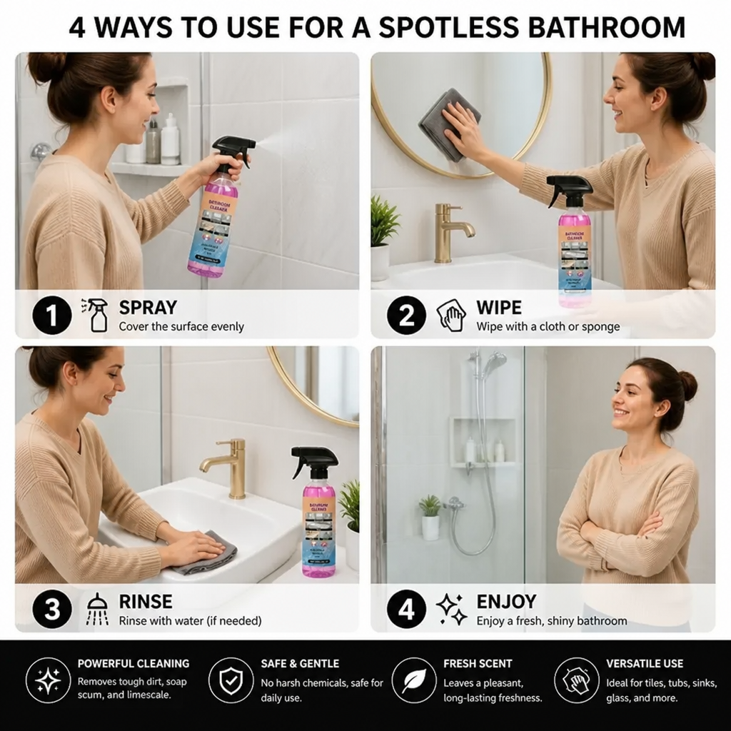 Bathroom Cleaner – Multi-Surface Stain Remover for Tubs, Sinks & Glass