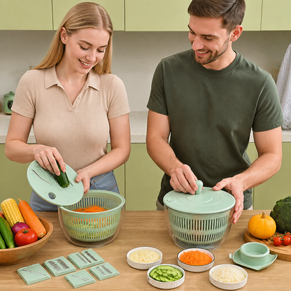 9-in-1 Manual Spinner & Slicer Vegetable and Salad Prep Set