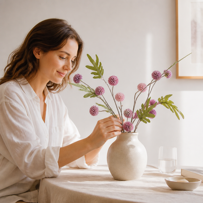 Artificial Mum & Eucalyptus Floral Arrangement