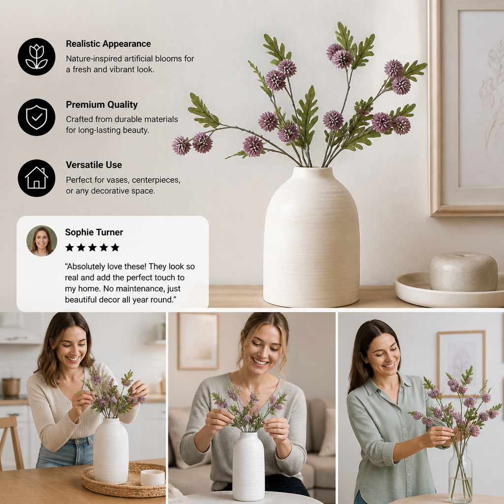Artificial Mum & Eucalyptus Floral Arrangement