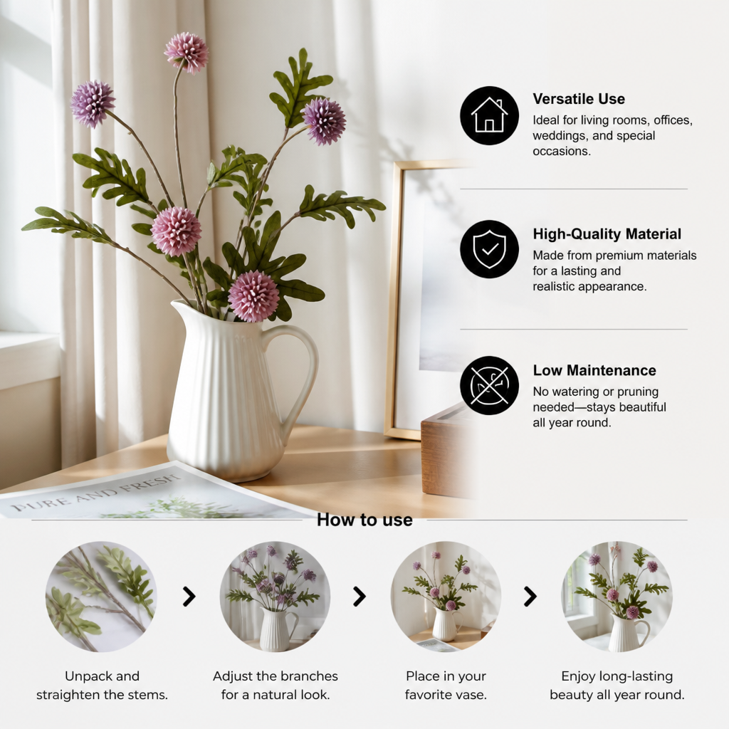 Artificial Mum & Eucalyptus Floral Arrangement