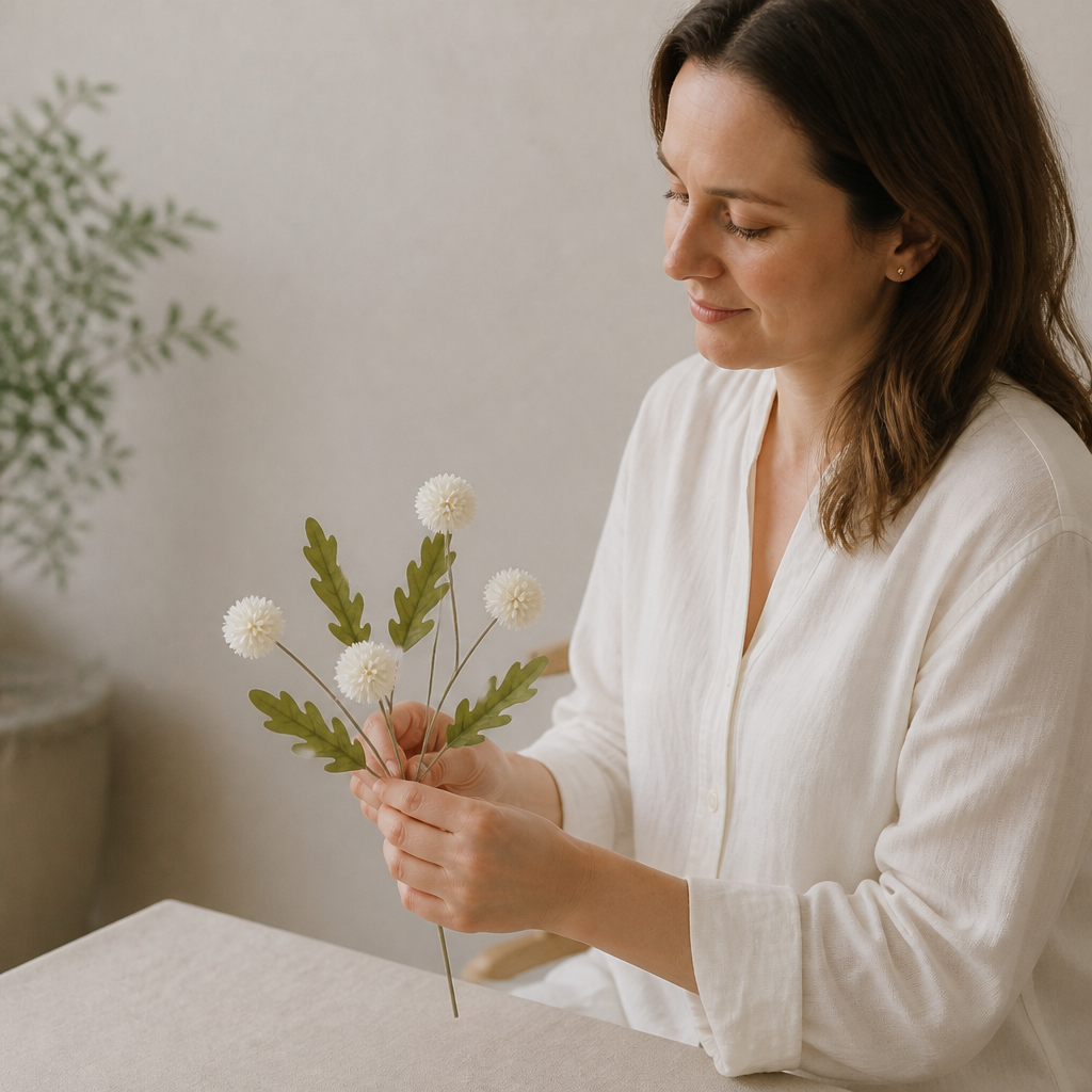 Artificial Mum & Eucalyptus Floral Arrangement