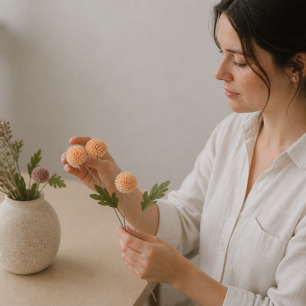Artificial Mum & Eucalyptus Floral Arrangement