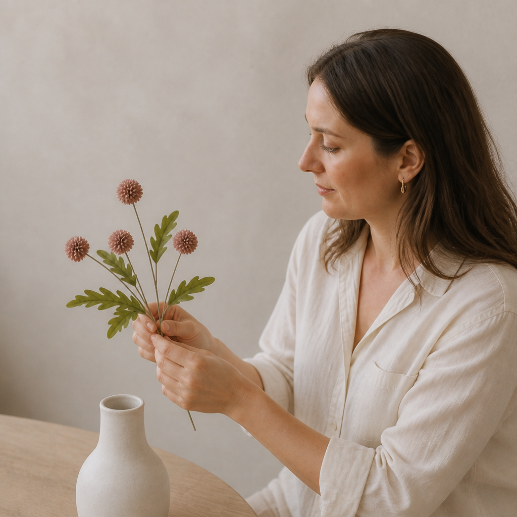 Artificial Mum & Eucalyptus Floral Arrangement