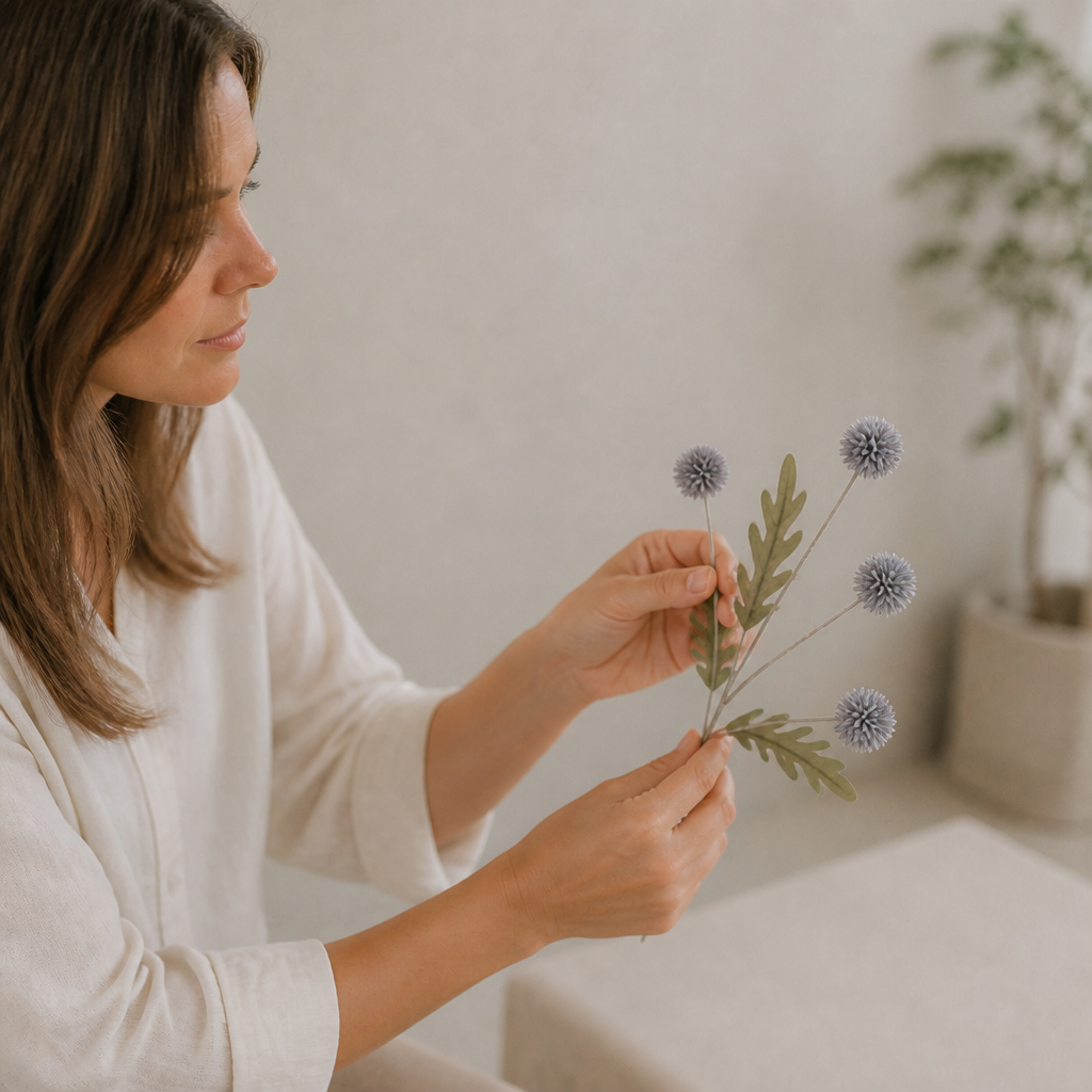 Artificial Mum & Eucalyptus Floral Arrangement