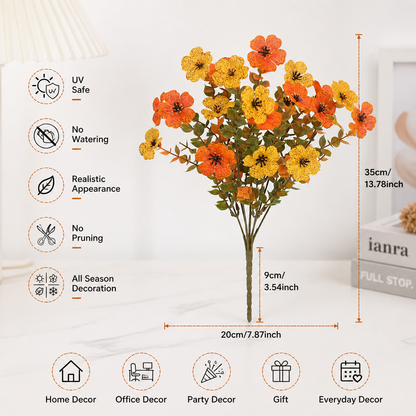 UV-Resistant Artificial Fall Flower Bouquet Set