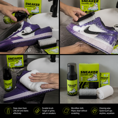 All-in-One Shoe Cleaning & Care Kit with Brushes, Dry Cleaner & Stain-Removal Wipes