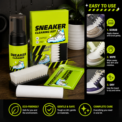 All-in-One Shoe Cleaning & Care Kit with Brushes, Dry Cleaner & Stain-Removal Wipes