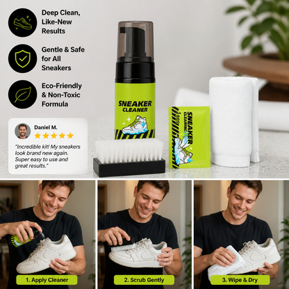 All-in-One Shoe Cleaning & Care Kit with Brushes, Dry Cleaner & Stain-Removal Wipes