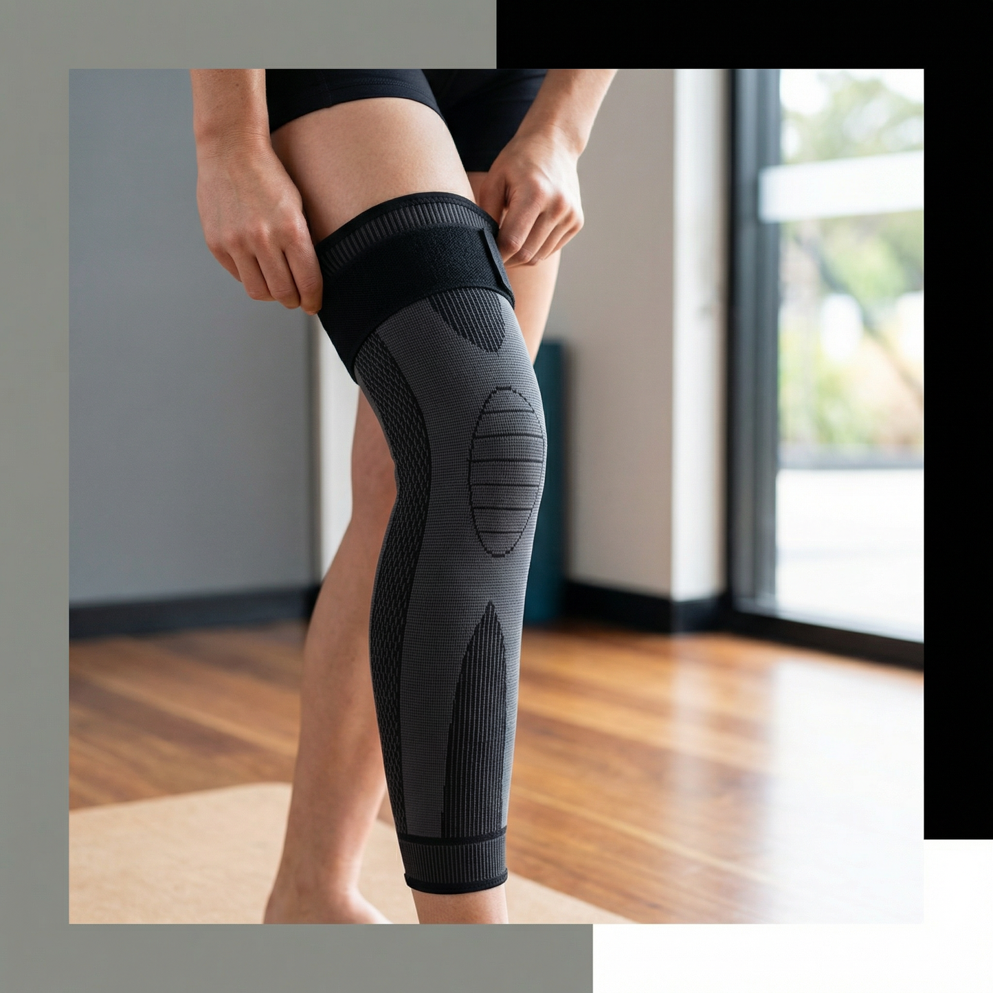 Elastic knee brace with compression – non-slip & stabilizing
