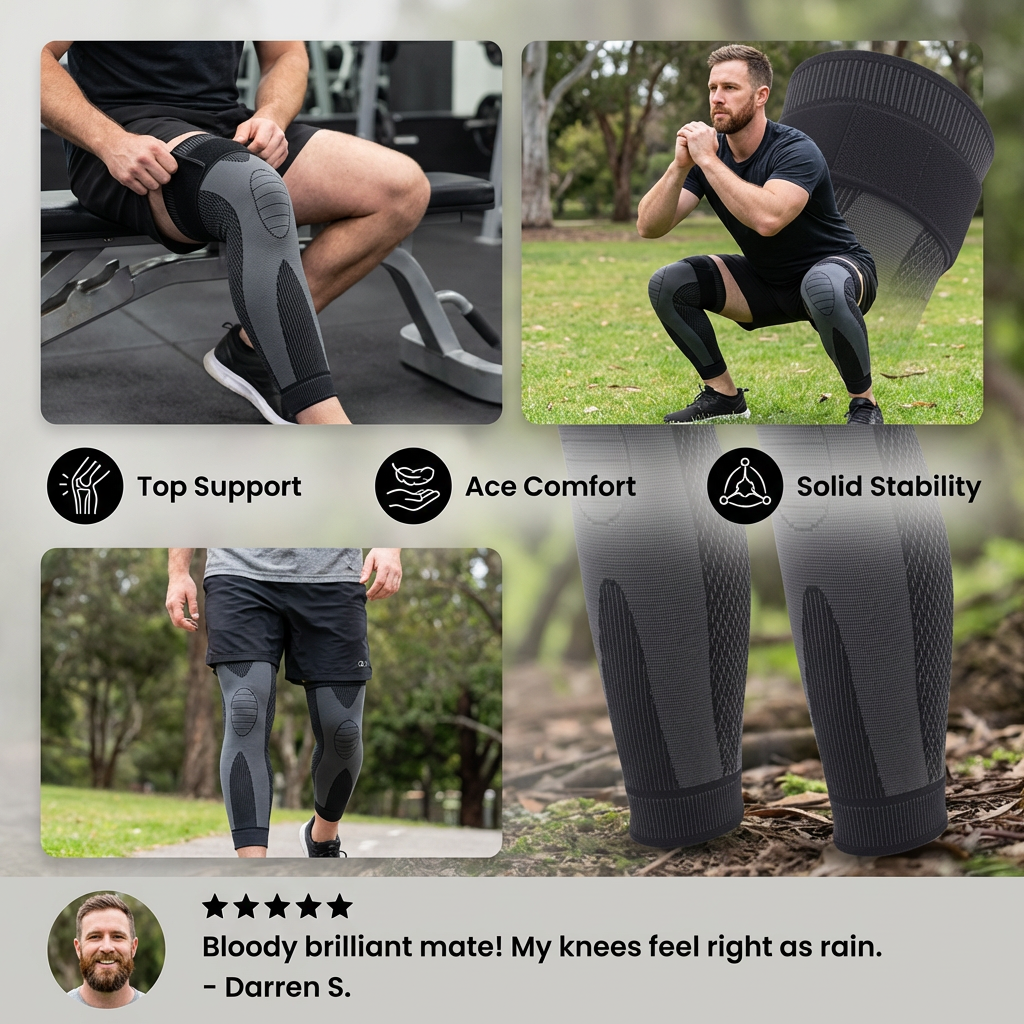 Elastic knee brace with compression – non-slip & stabilizing