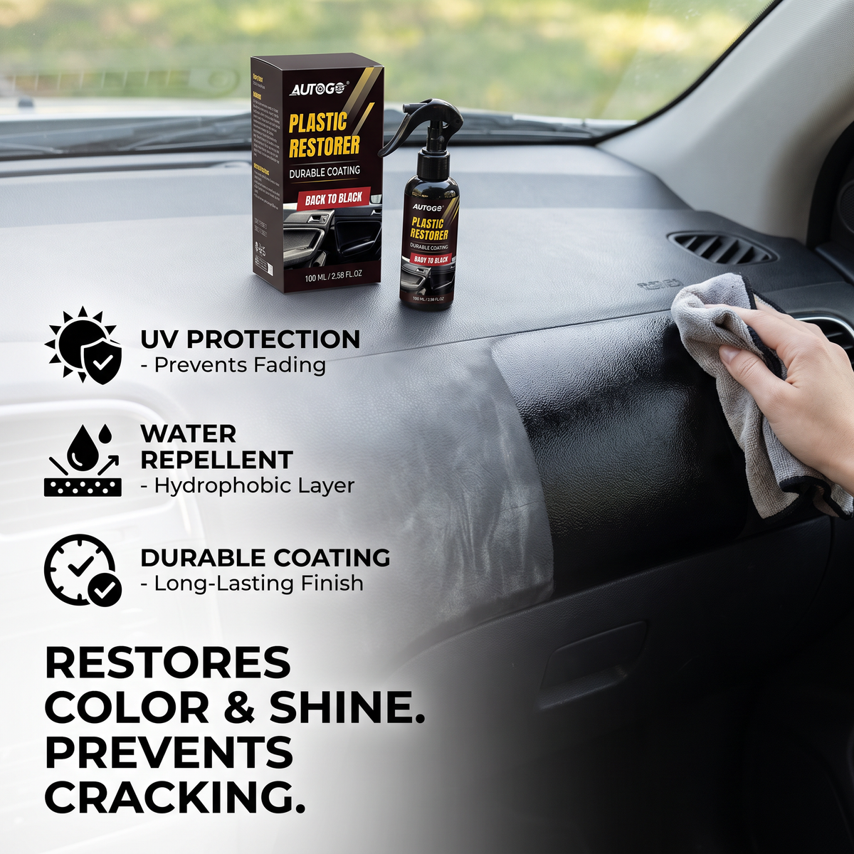 Car Plastic & Trim Restorer with UV Protection