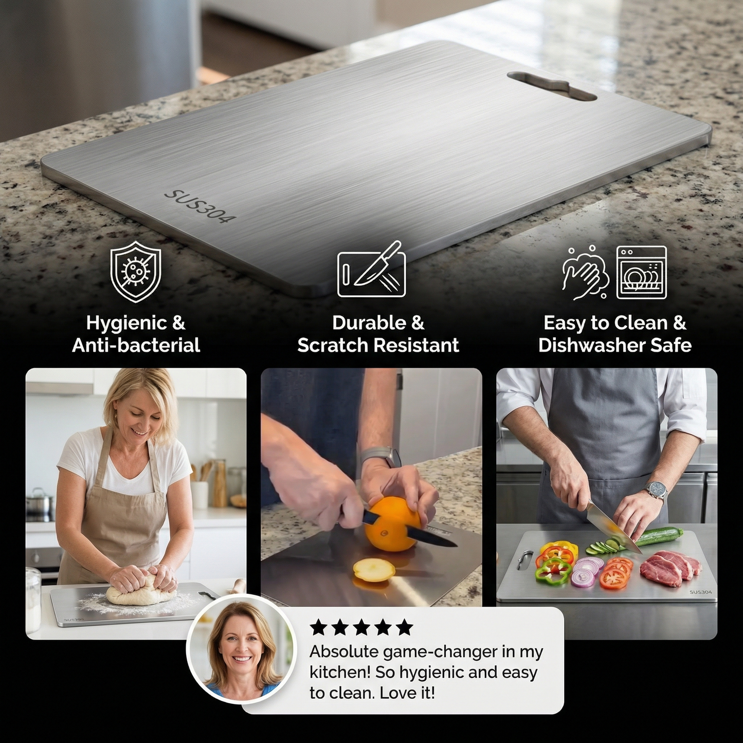 TitanPro – High-Quality Cutting Board Made from German Stainless Steel