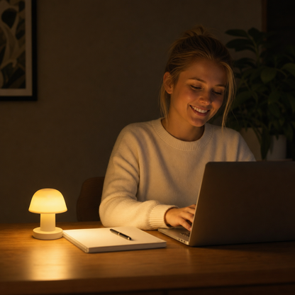 Mini Rechargeable LED Mushroom Table Lamp with Touch Control