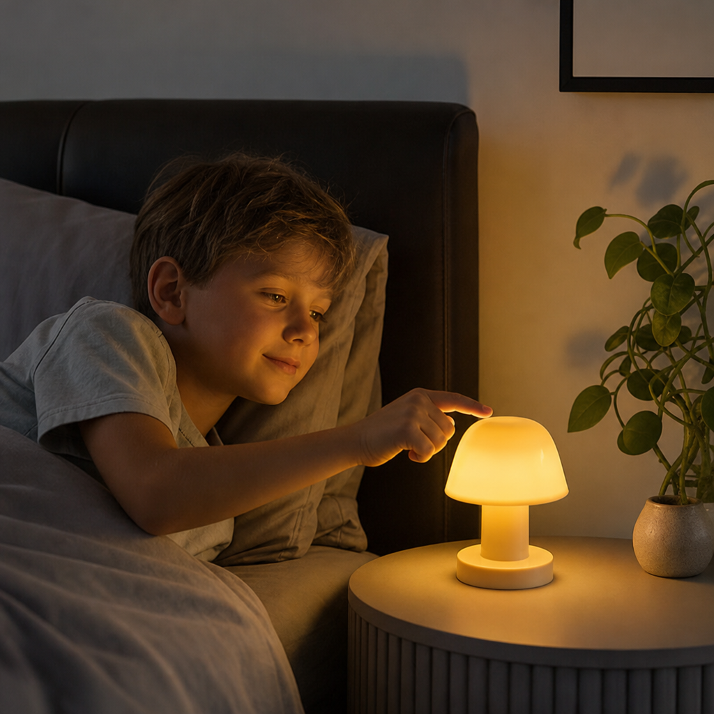 Mini Rechargeable LED Mushroom Table Lamp with Touch Control