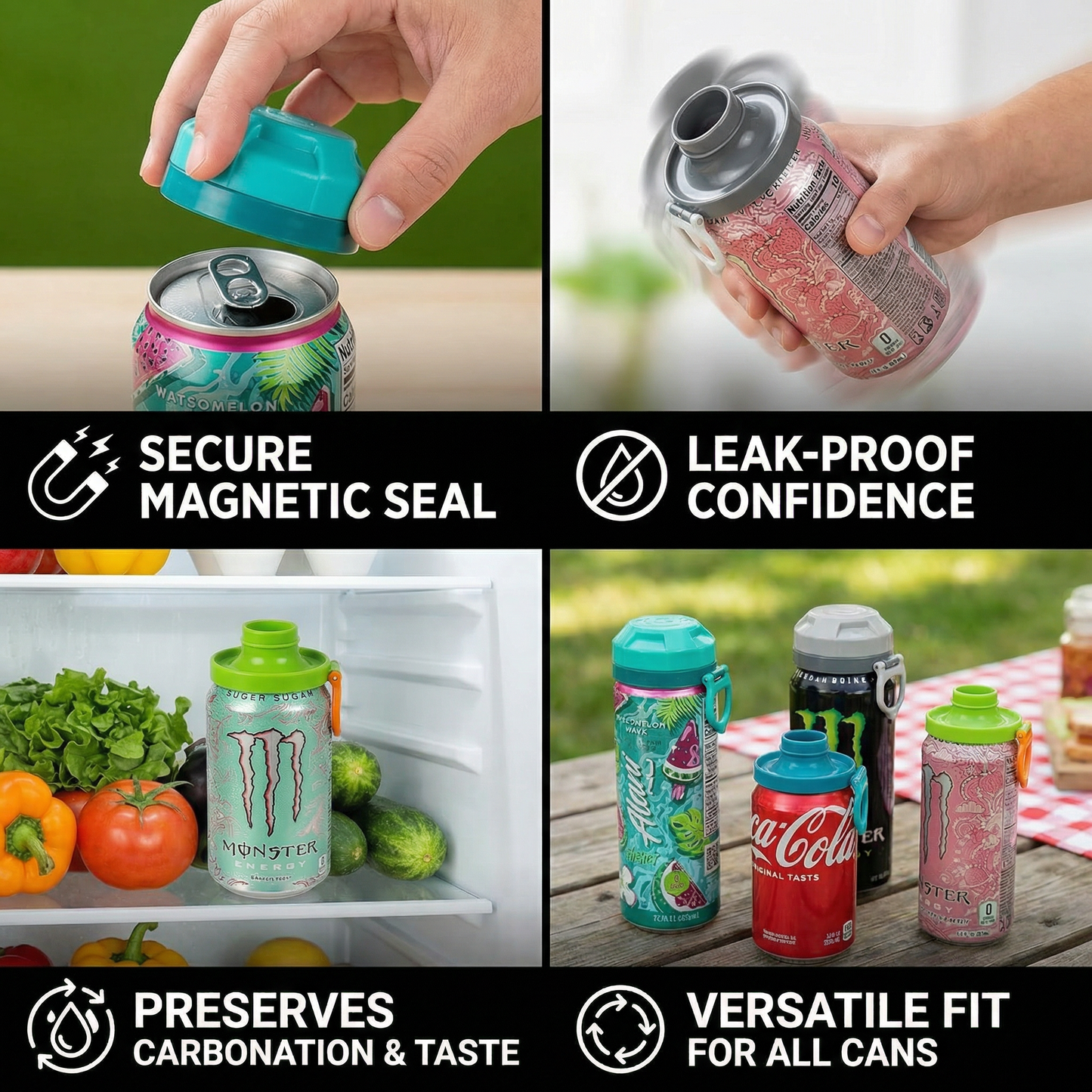 Magnetic Can Lids – Reusable Spill-Proof Covers for All Cans