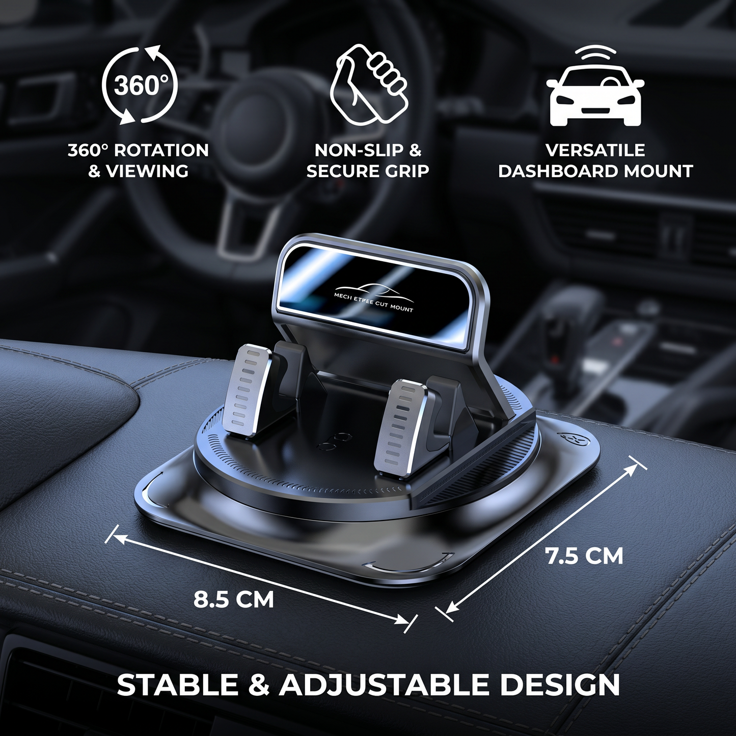 Car Phone Holder – Non-Slip Smartphone Mount for Dashboard & Center Console
