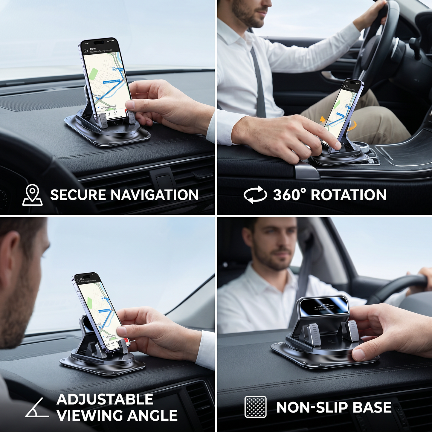 Car Phone Holder – Non-Slip Smartphone Mount for Dashboard & Center Console