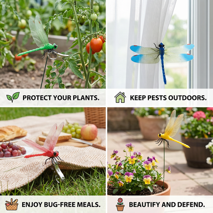 Dragonfly Clips – Realistic Insect Repellent for Home & Garden (4 Pieces)