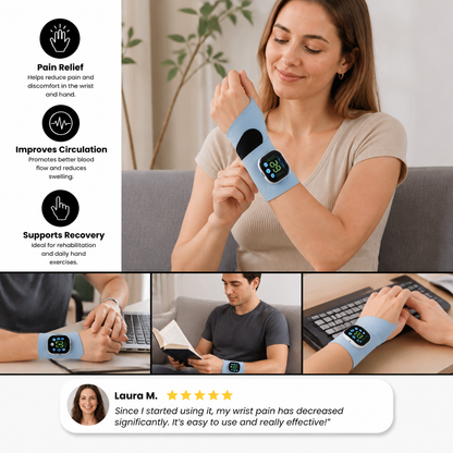 EMS Hand & Wrist Massager with 10 Modes for Pain Relief