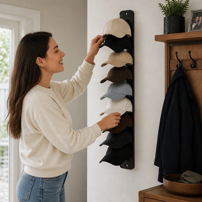 Wall-Mounted Hat Organizer – Holds Up to 20 Caps