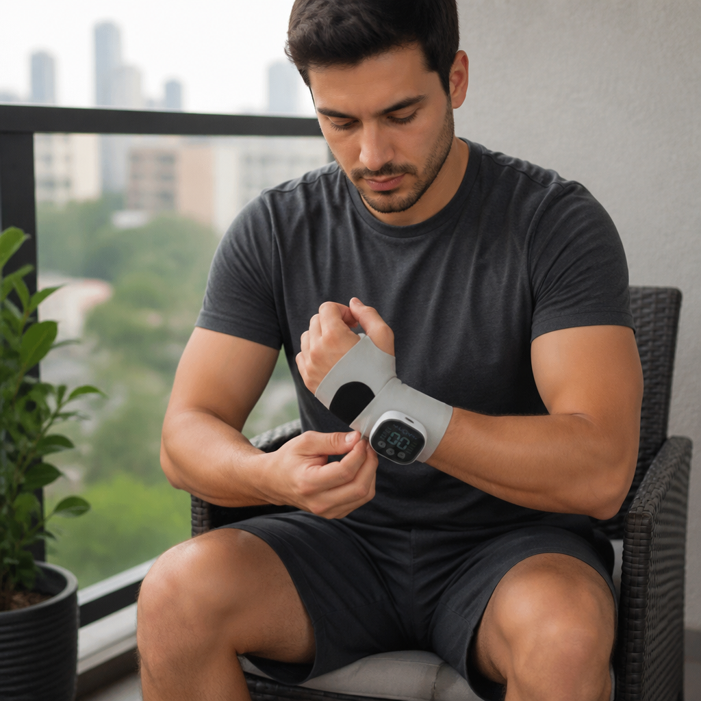 EMS Hand & Wrist Massager with 10 Modes for Pain Relief