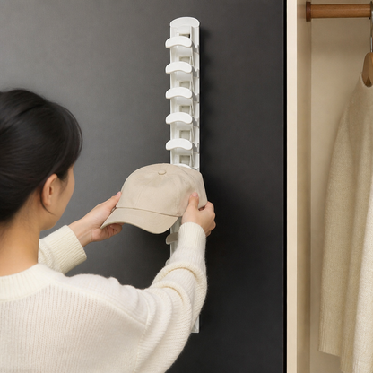 Wall-Mounted Hat Organizer – Holds Up to 20 Caps