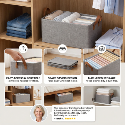 Foldable Clothes Organiser Box with Handles