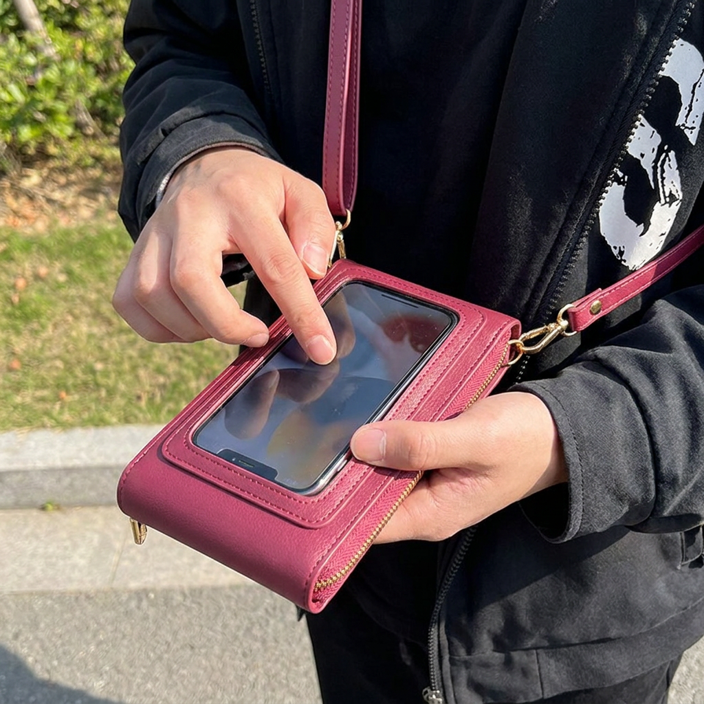 Touchscreen Crossbody Phone Bag – Compact Wallet for Phone, Keys & Essentials