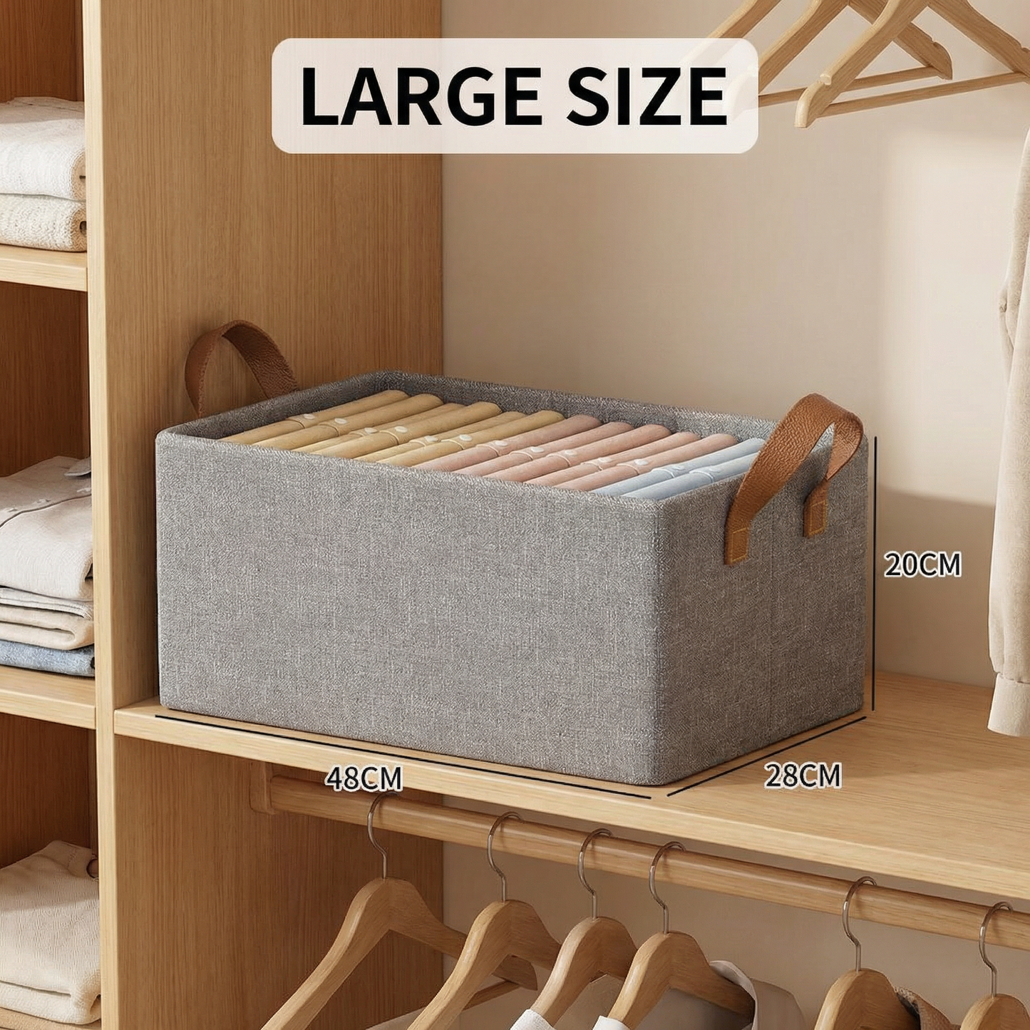 Foldable Clothes Organiser Box with Handles