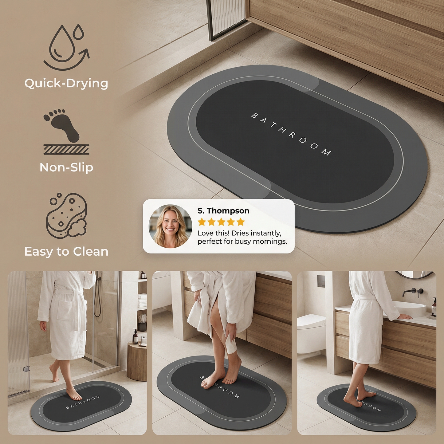 Quick - Drying Bathroom Mat