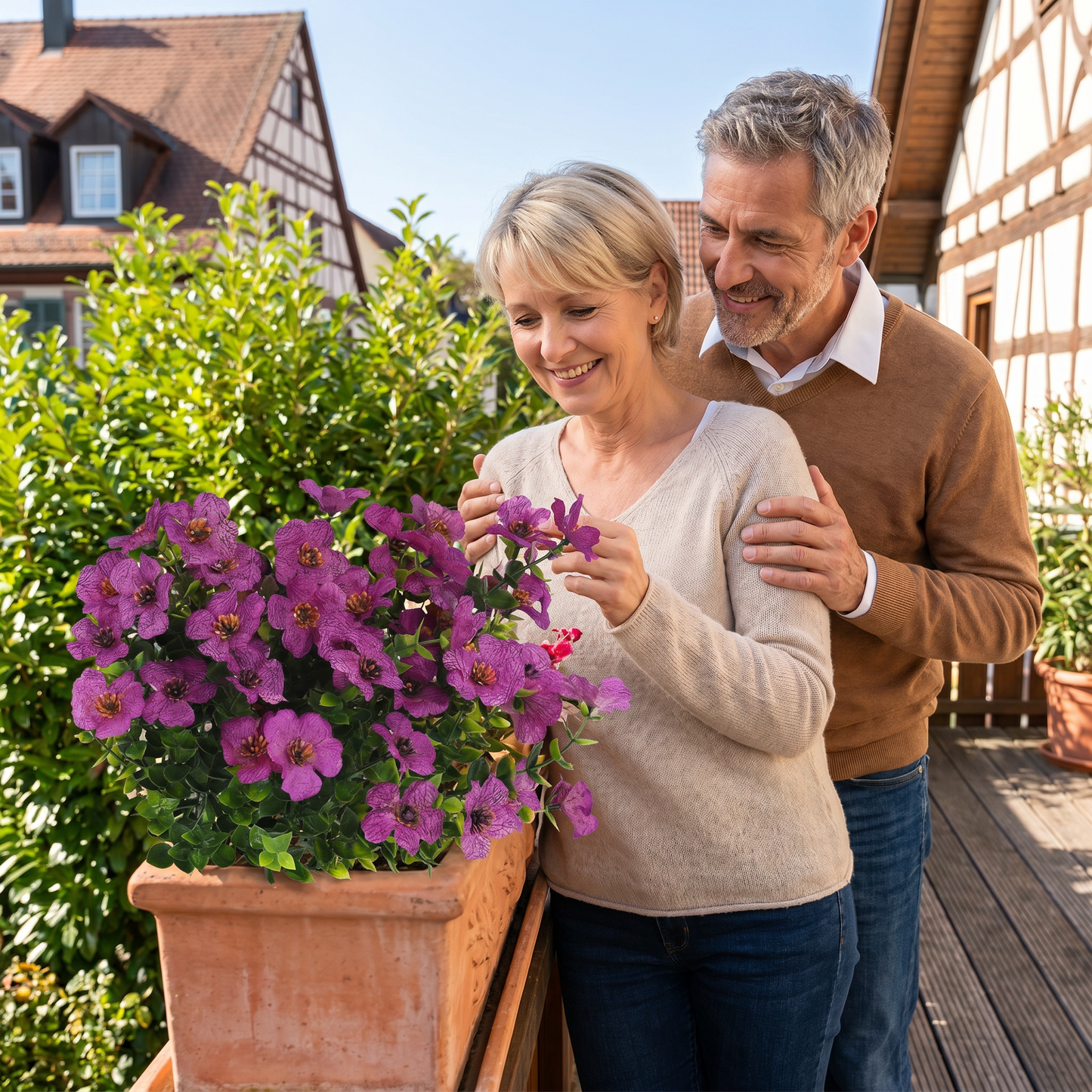 EverBloom No-Fade Artificial Wildflower Bouquet for Outdoor Planters