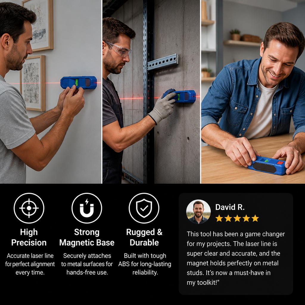 3-in-1 Magnetic Laser Level & Stud Finder
