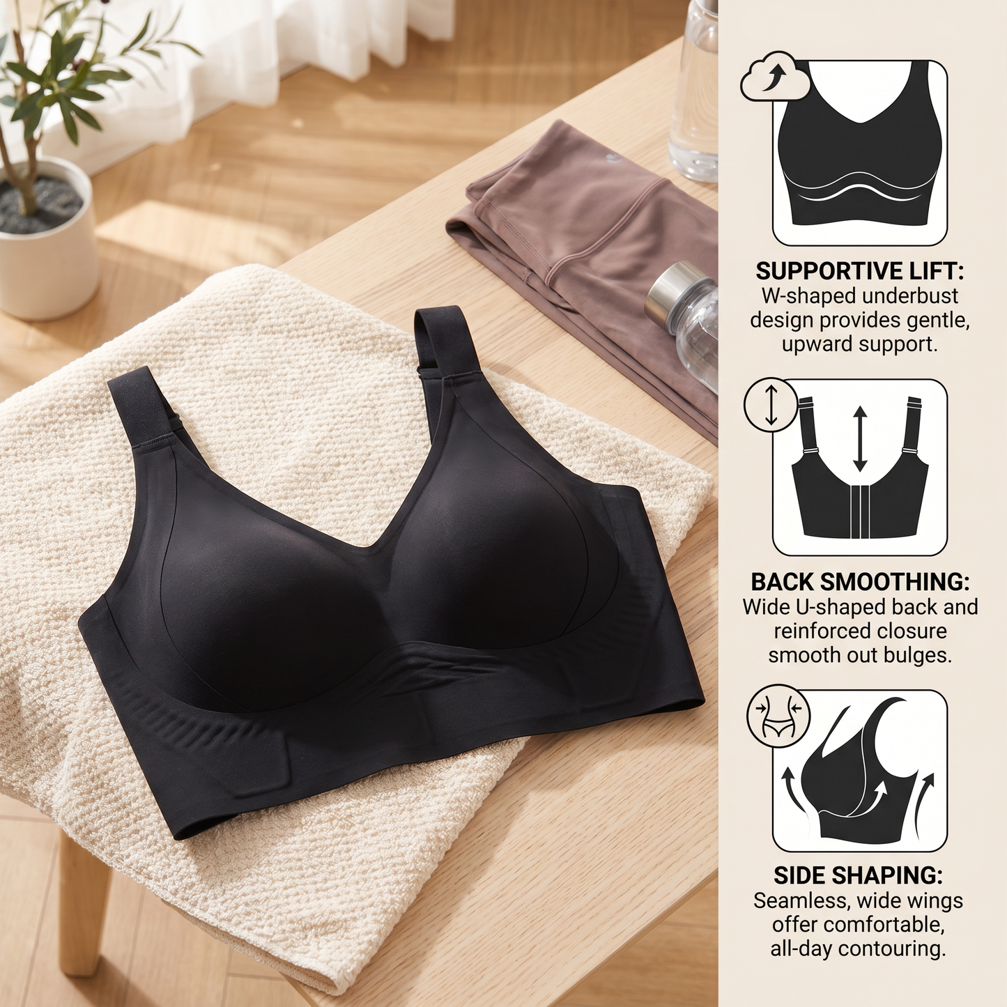Seamless Full-Coverage Bra – Supportive Lift for Plus Sizes
