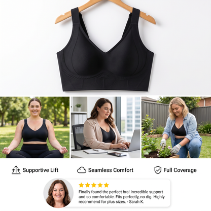 Seamless Full-Coverage Bra – Supportive Lift for Plus Sizes