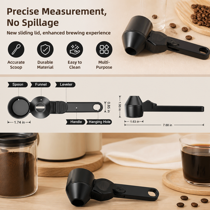 Multi Purpose Measuring Scoop with Sliding Lid for Easy Pouring