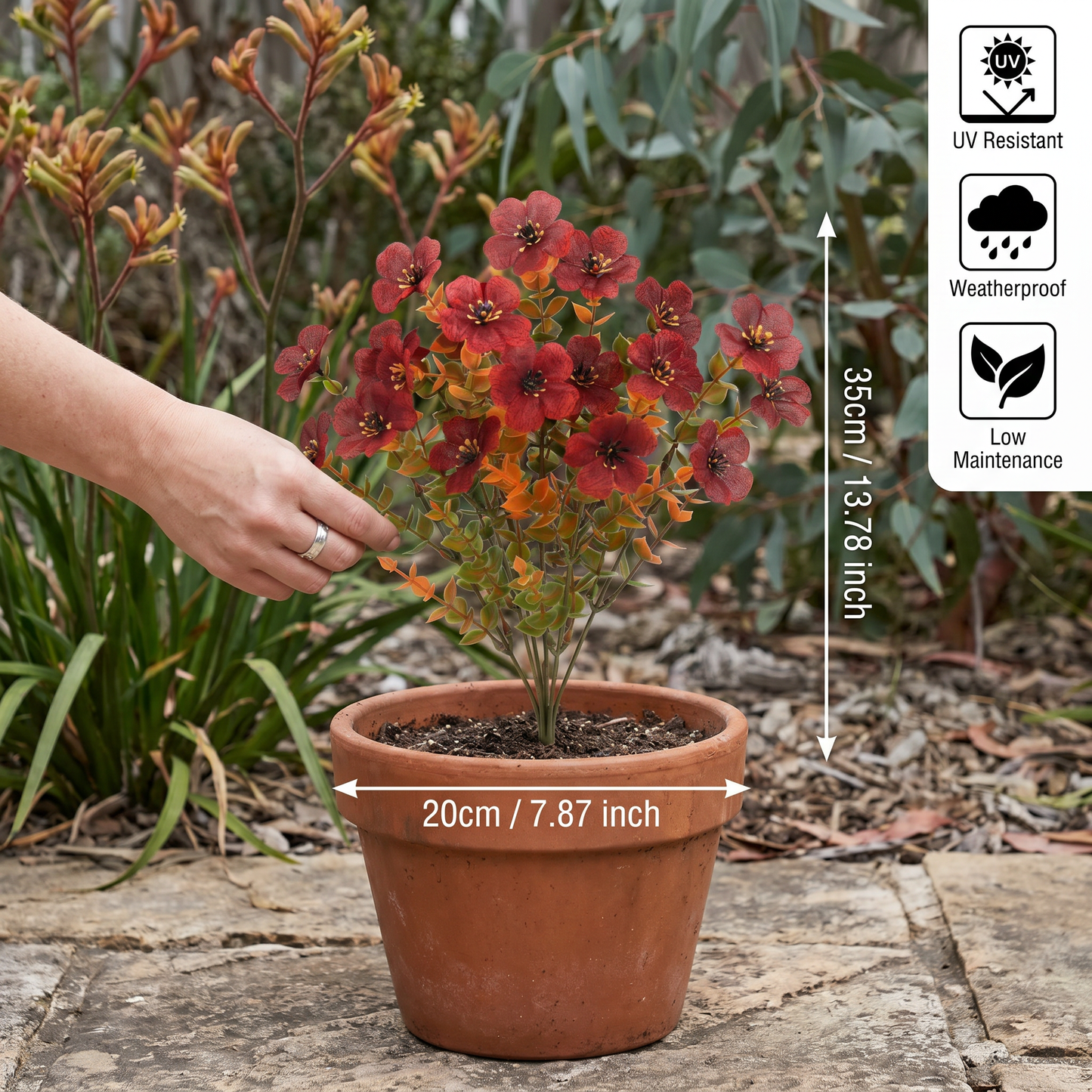 EverBloom No-Fade Artificial Wildflower Bouquet for Outdoor Planters