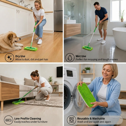 Reusable Microfiber Mop Pads for Swiffer Sweeper – Washable Wet & Dry Floor Cleaning Refills
