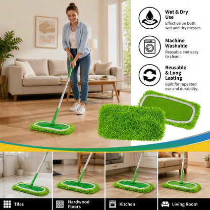 Reusable Microfiber Mop Pads for Swiffer Sweeper – Washable Wet & Dry Floor Cleaning Refills