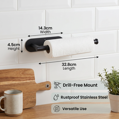 Modern Stainless Steel Roll Holder – Drill-Free Mount for Versatile Use