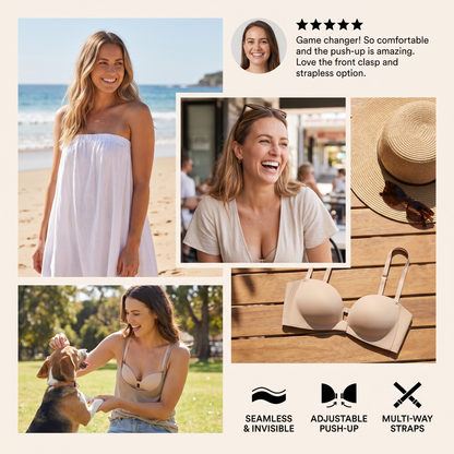 Push-Up Bra with Front Closure – Seamless, Supportive & with Removable Straps
