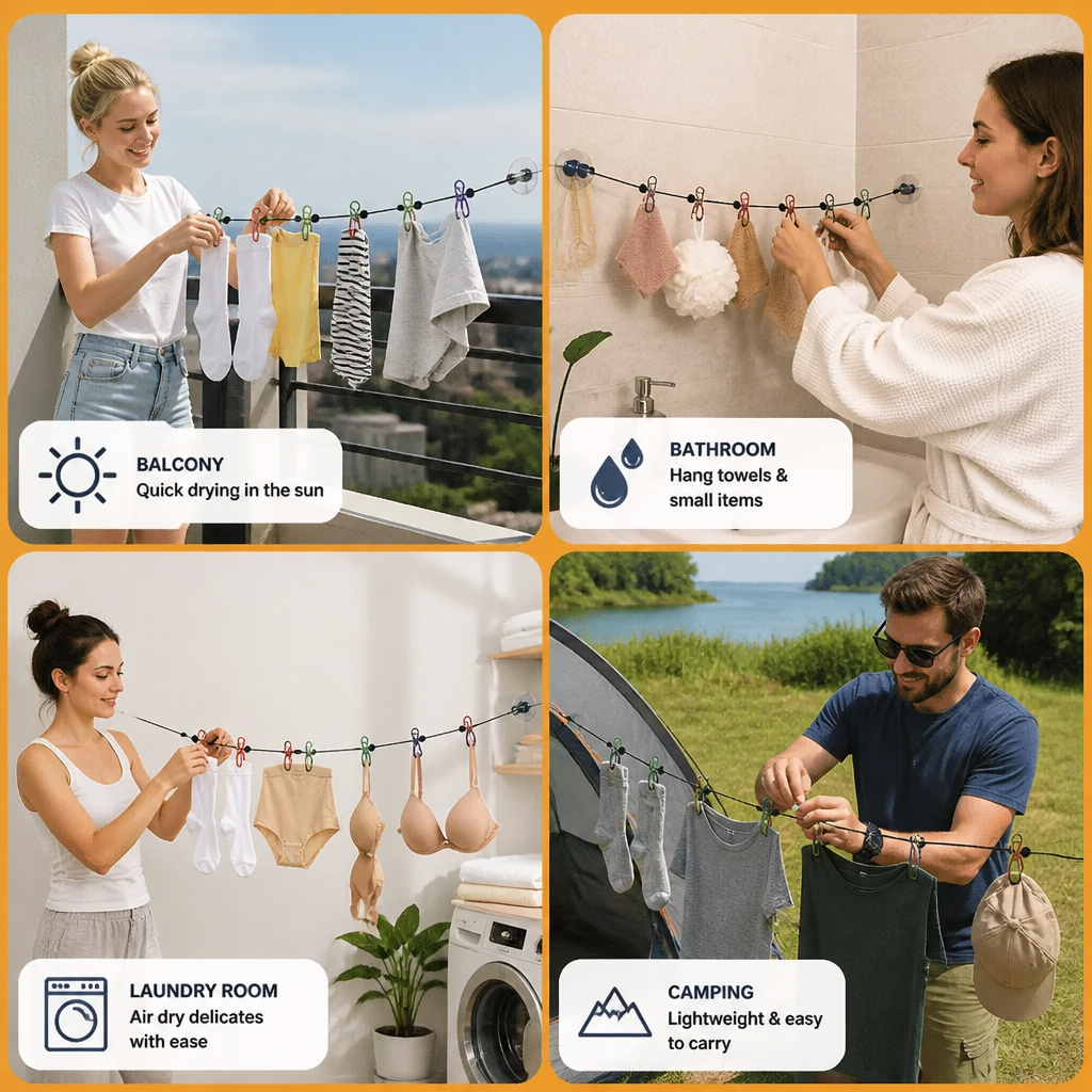 Portable Elastic Travel Clothes Rack