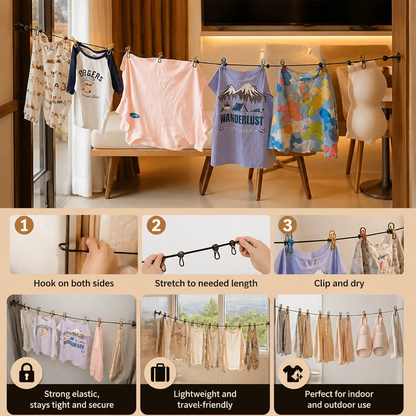 Portable Elastic Travel Clothes Rack