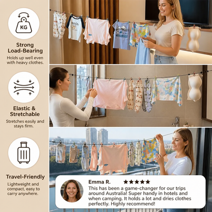 Portable Elastic Travel Clothes Rack
