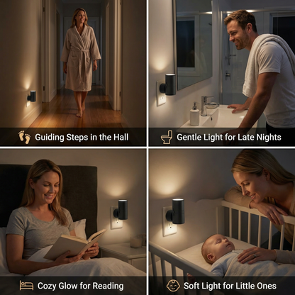 LED Plug-in Night Light – Dimmable with Light Sensor for a Cozy Home